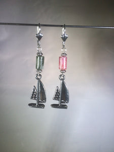 Port and Starboard Brass Leverback Earrings