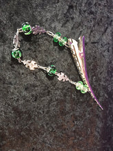 Load image into Gallery viewer, Glass Bead and Oak Leaves Dangly Jumbo Steel Hair Clip