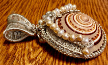 Load image into Gallery viewer, Cone Snail Woven into Fine Silver