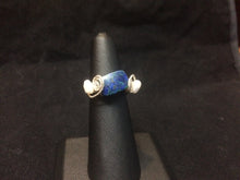 Load image into Gallery viewer, Chrysocolla with Textured Swirls and Pearls Sterling Silver Wire Wrapped Ring