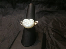 Load image into Gallery viewer, Lampworked Glass Cardioid Silver Plated Copper Wire Wrapped Ring