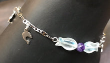 Load image into Gallery viewer, Delicate stainless steel charms dangle from sturdy stainless steel chain, accented by glass fish beads and jasper beads in this rust-resistant anklet that can stay with you throughout all your adventures. Variations: (A) Green, (B) White