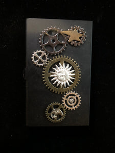 Celestial Clockwork Flat Black Business Card Case
