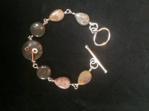 Copper Sprout Wire Wrapped Agate Bracelet