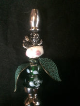 Load image into Gallery viewer, Metal Bee Looking for Nectar in Glass Flower