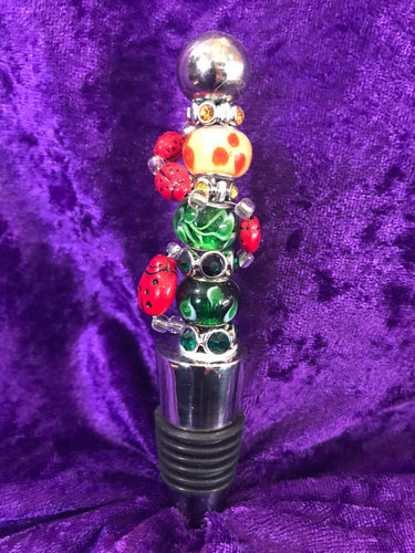 Bright Ladybugs Stainless Steel Bottlestopper