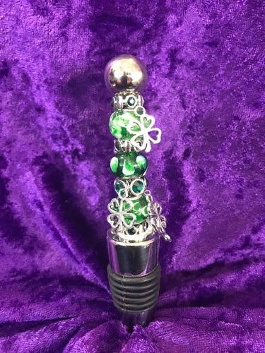 Spring Shamrocks Stainless Steel Bottlestopper