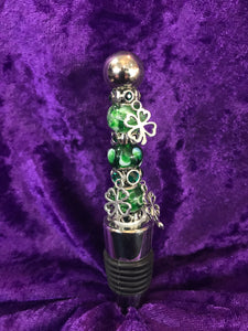 Spring Shamrocks Stainless Steel Bottlestopper