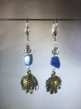 Load image into Gallery viewer, Sea Turtles and Lapis Earrings