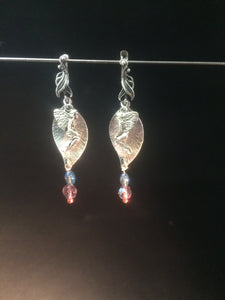 Leafy Faerie Leverback Earrings (Red Tone)