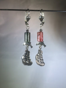 Port and Starboard Brass Leverback Earrings