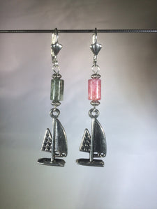 Port and Starboard Brass Leverback Earrings