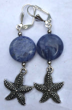 Load image into Gallery viewer, Sodalite and Sea Life Charm Dangle Earrings