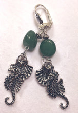 Load image into Gallery viewer, Sea Life Charms with Aventurine Leverback Earrings