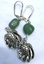 Load image into Gallery viewer, Sea Life Charms with Aventurine Leverback Earrings