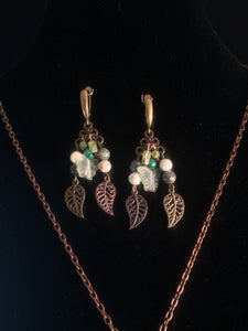 Butterflies and Leaves Chandelier Earrings