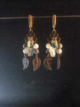 Load image into Gallery viewer, Butterflies and Leaves Chandelier Earrings