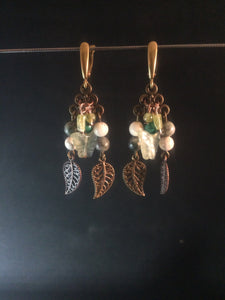 Butterflies and Leaves Chandelier Earrings