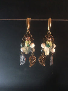 Butterflies and Leaves Chandelier Earrings