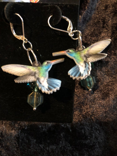 Lucite Hummingbirds Earrings