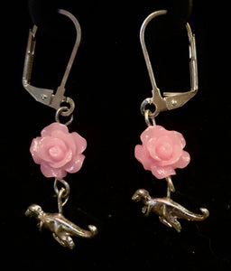 Therapods and Roses Earrings