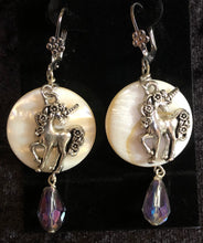 Load image into Gallery viewer, Unicorn on Paua Shell Earrings