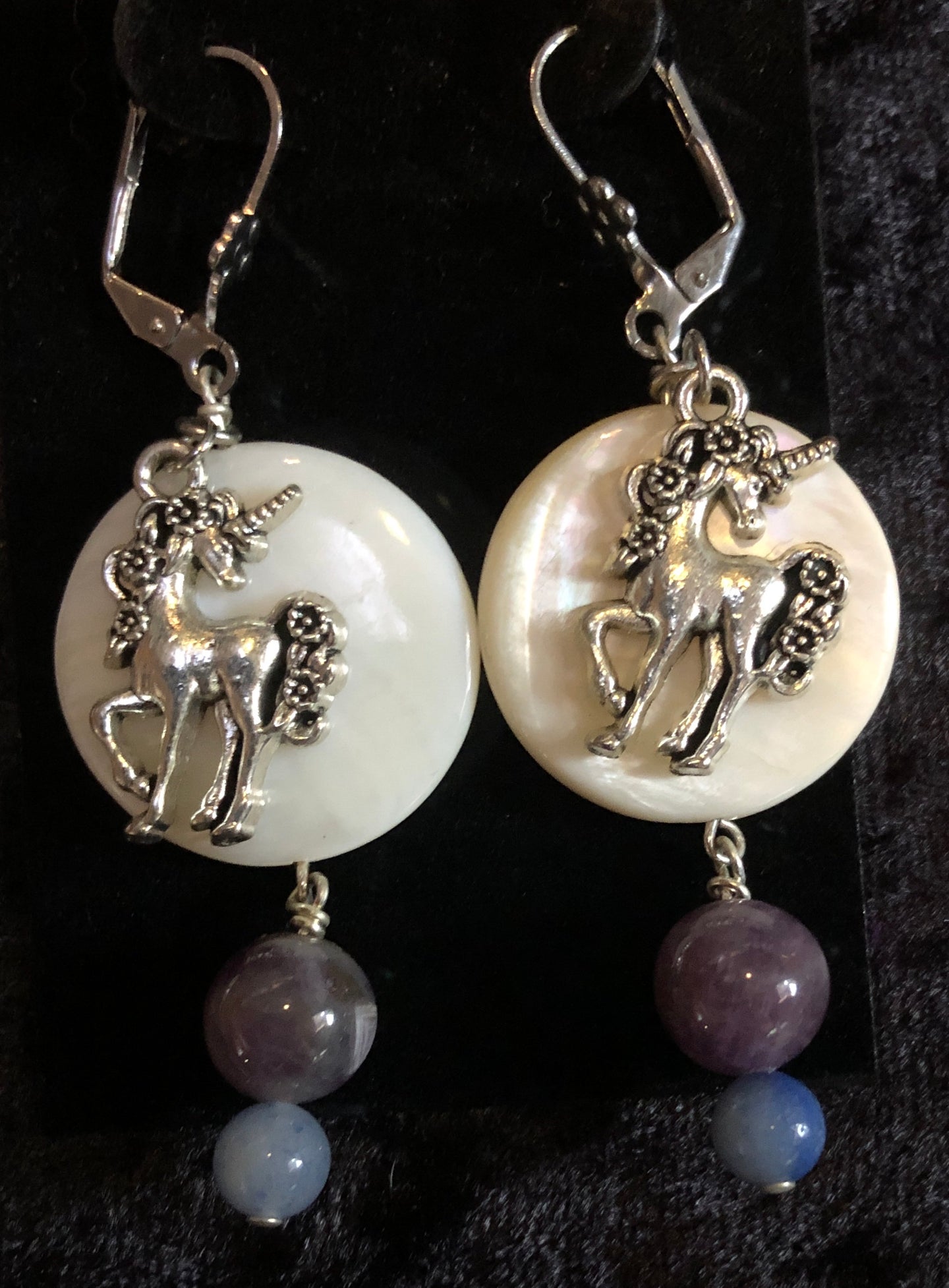 Unicorn on Paua Shell Earrings
