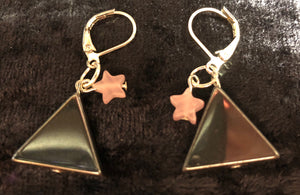 Hematite Triangle Drop Earrings