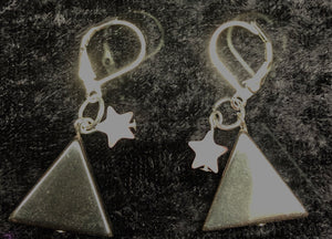 Hematite Triangle Drop Earrings
