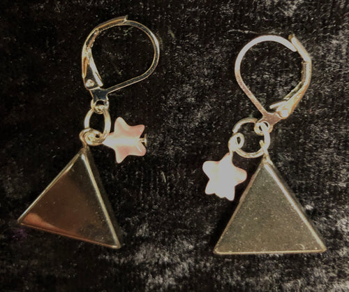 Hematite Triangle Drop Earrings