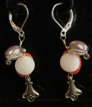 Load image into Gallery viewer, Morning Glory with Wire Leaves Earrings