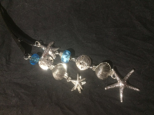 Starfish, Sanddollars, and Shells Dangly Steel Hair Clip