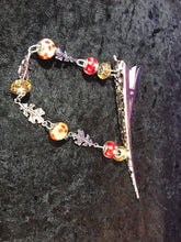 Load image into Gallery viewer, Glass Bead and Autumn Leaves Dangly Jumbo Steel Hair Clip