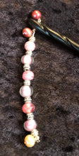 Load image into Gallery viewer, Pink Pearls Black Spiral Bone Hairstick