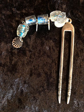 Load image into Gallery viewer, Scallops in Blue Pewter Hair Fork