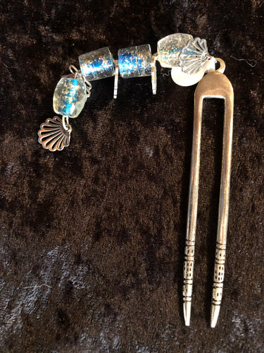 Scallops in Blue Pewter Hair Fork