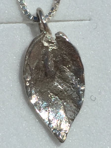 Black Mangrove Leaf Fine Silver Pendant