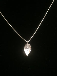 Black Mangrove Leaf Fine Silver Pendant
