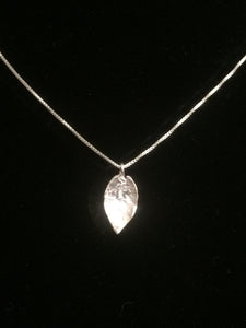Black Mangrove Leaf Fine Silver Pendant