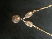 Load image into Gallery viewer, Squared Swirl Agate Wire Wrapped Necklace