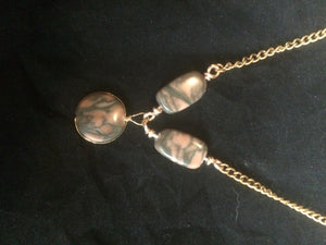 Squared Swirl Agate Wire Wrapped Necklace