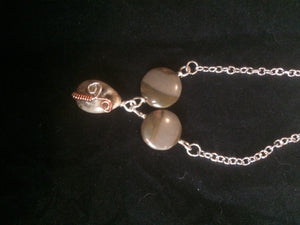 Copper Sprout Wire Wrapped Agate Necklace