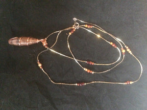 Spiral Cavatelli Copper Wire Wrapped Agate Necklace