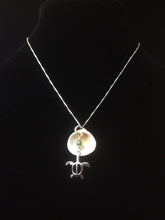 Load image into Gallery viewer, Sterling Silver Sea Turtle and Shell Necklace