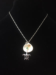 Sterling Silver Sea Turtle and Shell Necklace
