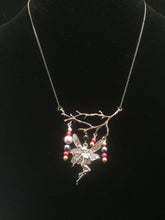 Load image into Gallery viewer, Fairy Flitting Under a Branch with Red Toned Glass Pearls