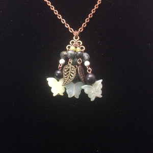 Butterflies and Leaves Chandeliers Necklace
