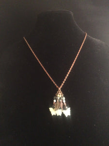 Butterflies and Leaves Chandeliers Necklace