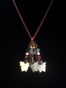 Butterflies and Leaves Chandeliers Necklace