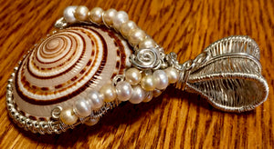 Cone Snail Woven into Fine Silver